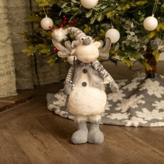 Led Light Standing Grey Reindeer - Christmas Decoration