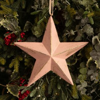 Wooden Light Pink Star - Christmas Tree Decoration