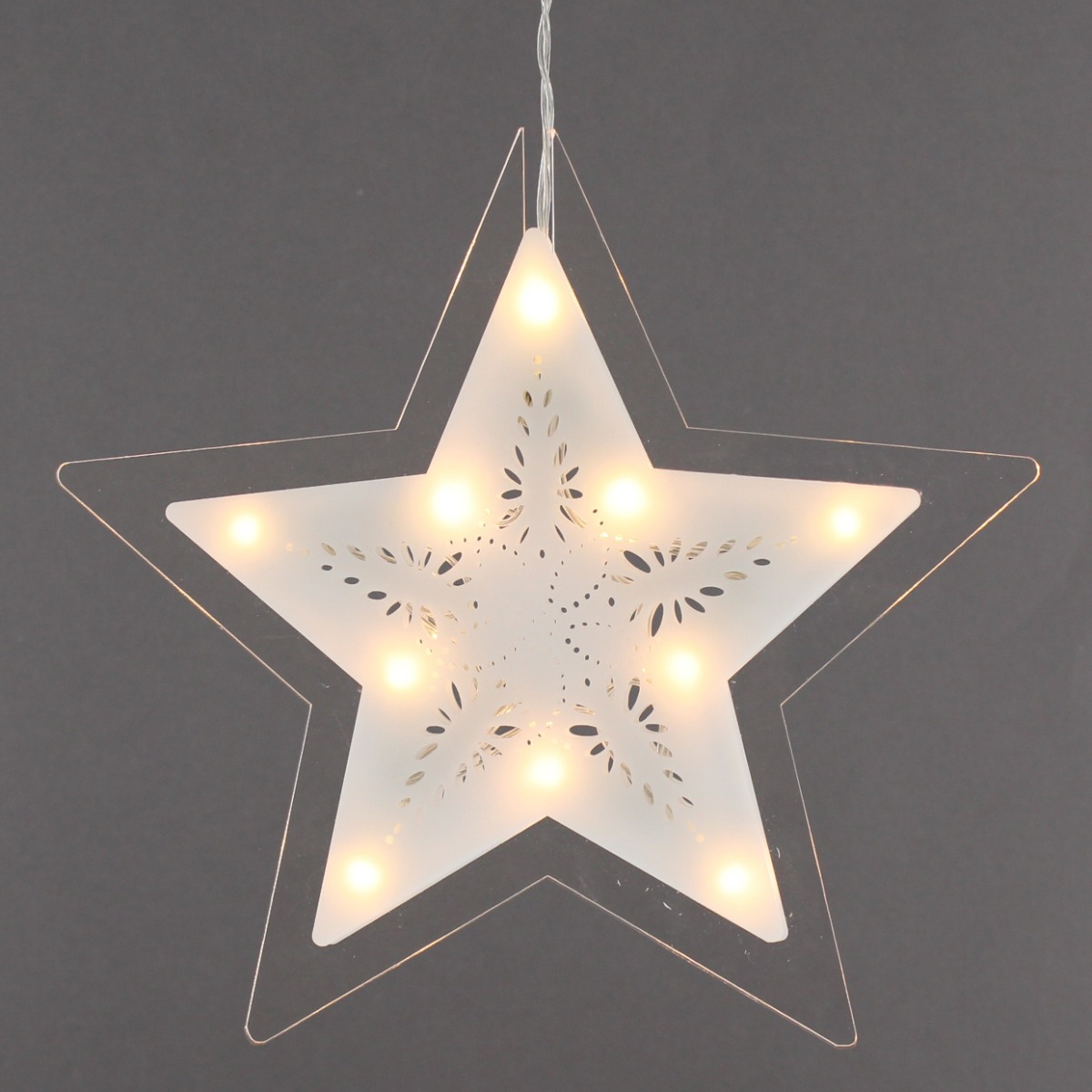 Warm White Led Acrylic Star - Christmas Decoration - Battery Operated