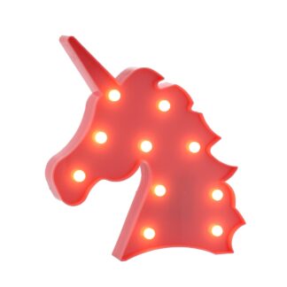 Led Pink Unicorn Head - Christmas Decoration - Battery Operated
