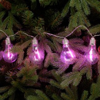 10 Edison Bulb Pink Led Lights - Christmas Tree String Light
