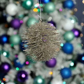 Silver Bristle Bauble - Christmas Tree Decoration