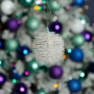 White Bristle Ball - Christmas Tree Decoration