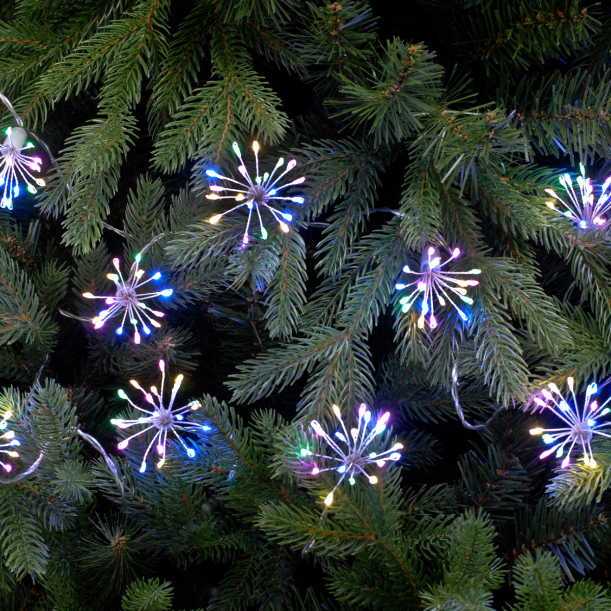 Twinkling Starburst Light - Christmas Tree Lights - Pastel Multicolour