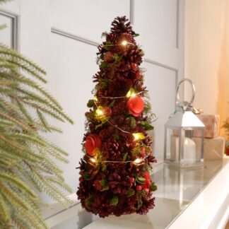 Battery Operated Lit Red Roses Tree - Christmas Decoration