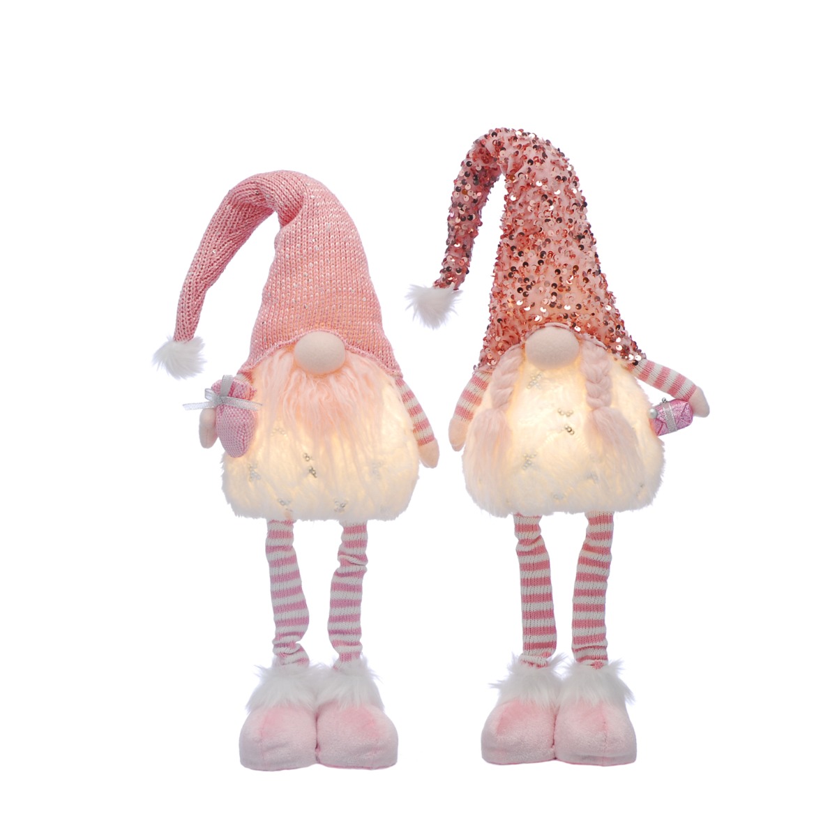 Led Light Standing Telescopic Legs in Pink - Christmas Decoration - Pack of 2