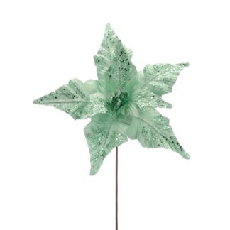 Light Green Poinsettia Stem - Christmas Decoration