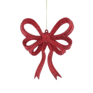 Red Glitter Bow - Christmas Tree Decoration