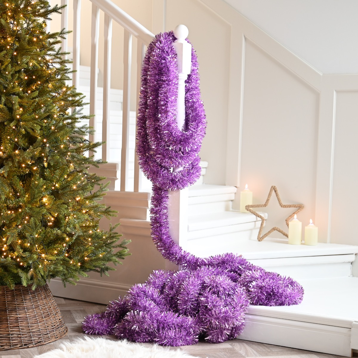 Super Long Blush Pink Tinsel - Christmas Tree Decoration