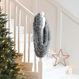 Extra Long Silver Tinsel - Christmas Tree Decoration - 10m