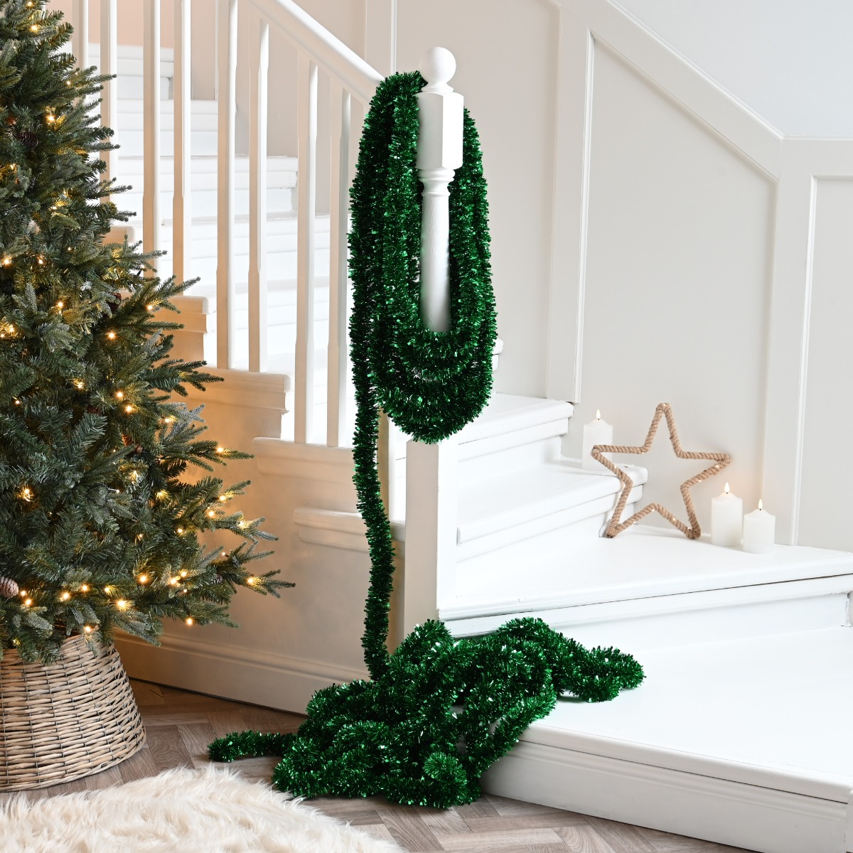 Super Long Green Tinsel - Christmas Tree Decoration - 20m