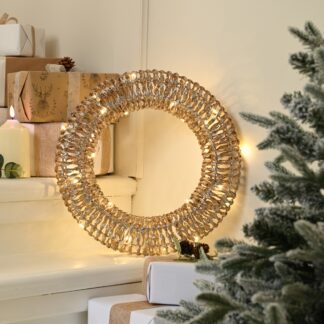 Led Champagne Gold Wreath - Christmas Decoration - 40cm