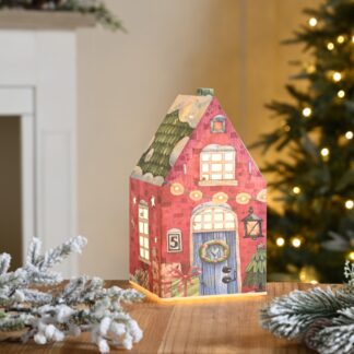 Led Paper Candy Cane House - Christmas Decoration