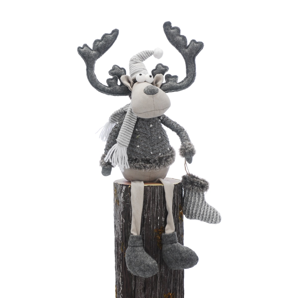 Dangly Legs Reindeer With Scarf - Christmas Decoration