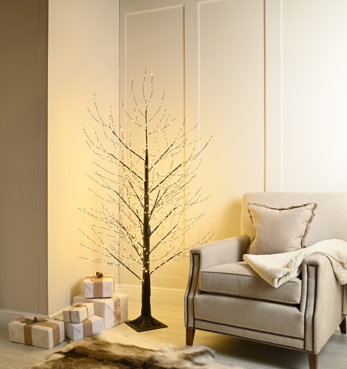 Microdot Black Tree - Christmas Tree - 900 Led Warm White