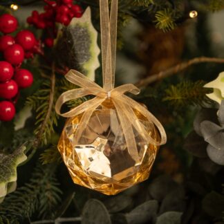Gold Crystal Cut Jewel - Christmas Decoration