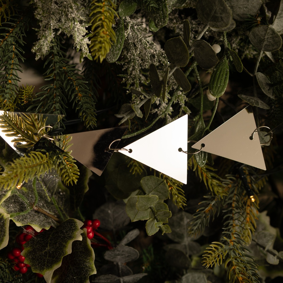 Silver Geometric Garland - Christmas Decoration