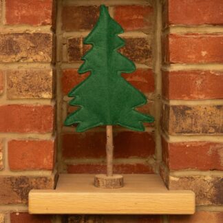 Green Tree On Wooden Base Ornament - Christmas Decoration