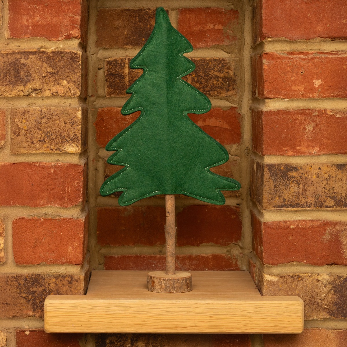 Green Tree On Wooden Base Ornament - Christmas Decoration