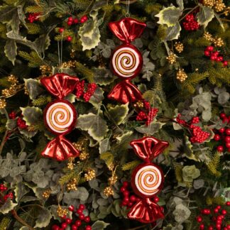 Glitter Candy Ornaments - Christmas Tree Decoration - Pack of 3