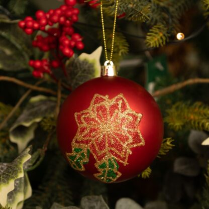 Poinsettia Design Bauble - Christmas Tree Decoration