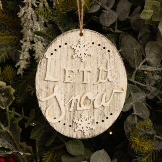 Let It Snow Plaque Hanging - Christmas Tree Decoration