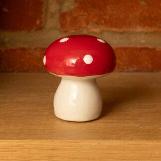 Ceramic Red And White Mushroom - Christmas Decoration