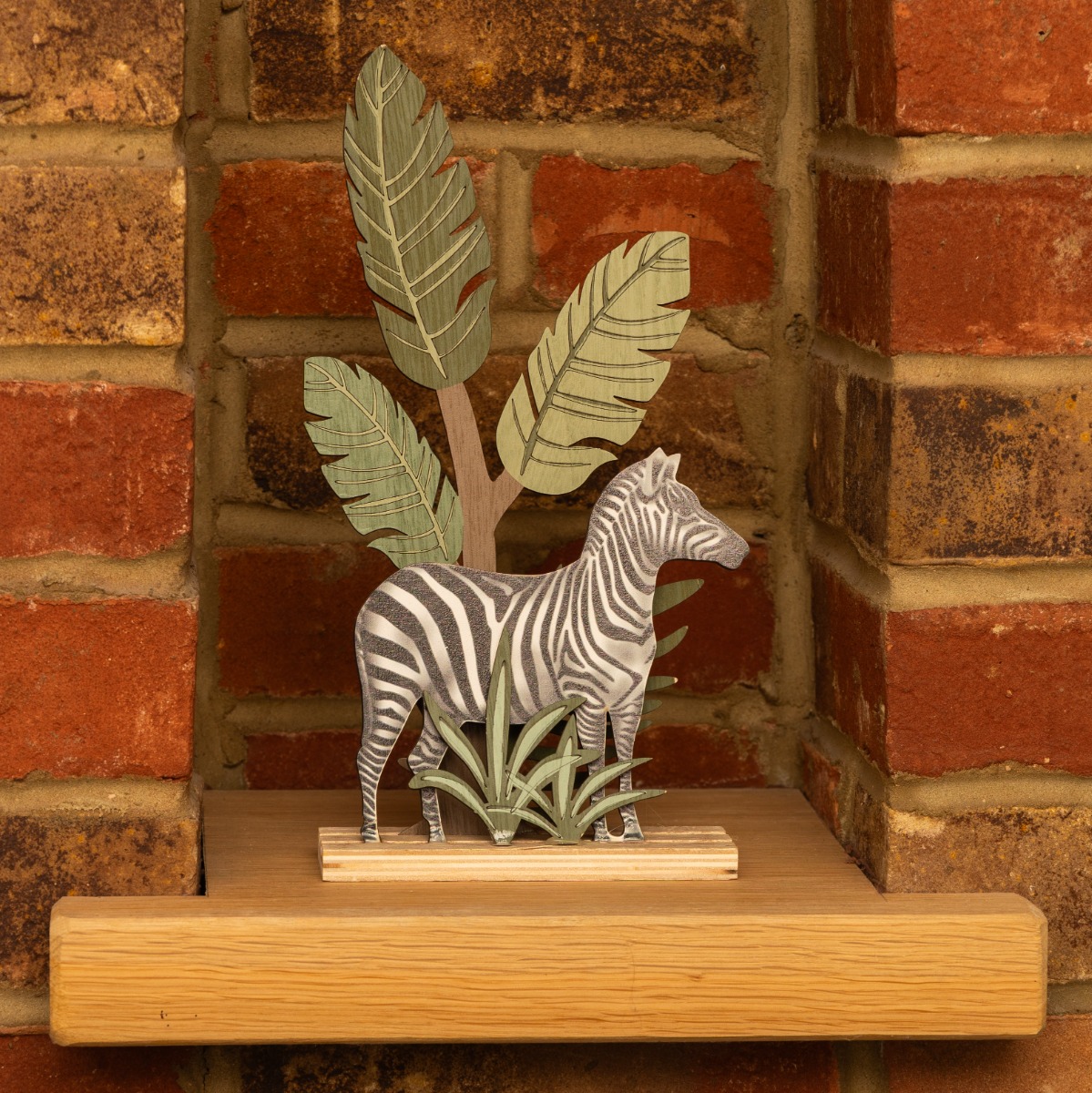 Zebra And Layered Tree Table Top Decoration - Christmas Decor