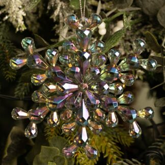 Light Grey Iridescent Snowflake - Christmas Tree Decoration