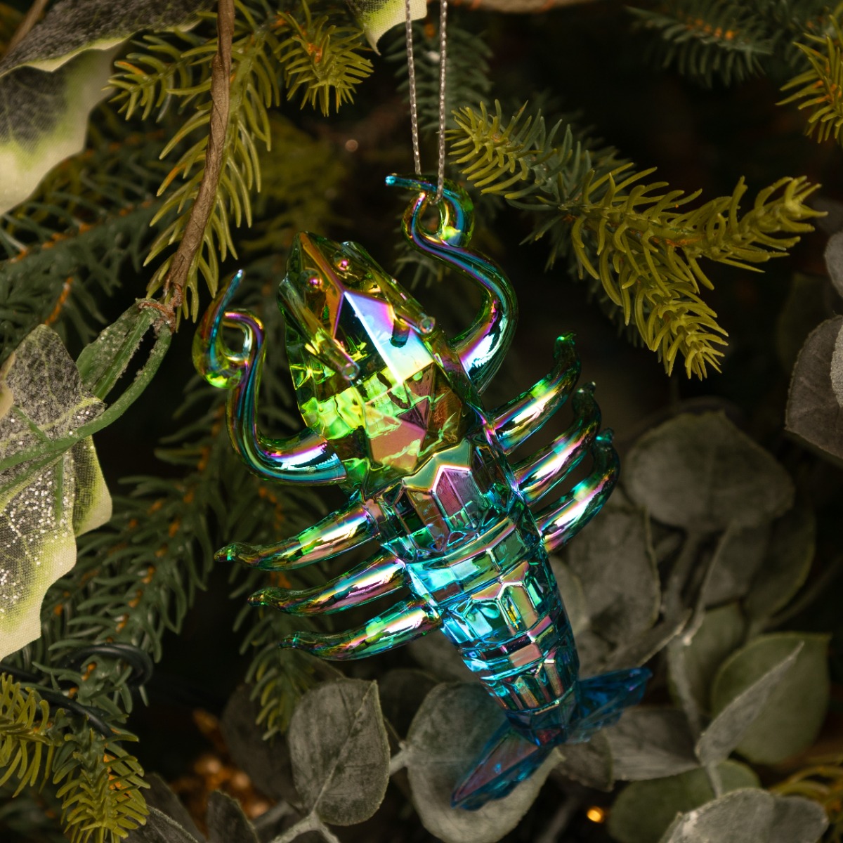 Olive Green And Blue Lobster - Christmas Tree Decoration