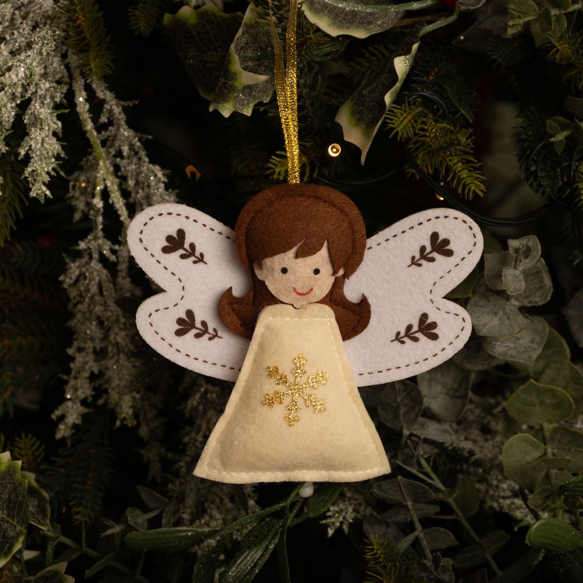 White And Gold Hanging Angel - Christmas Tree Decoration