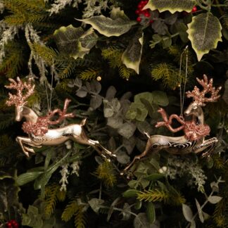 Plastic Silver Reindeer - Christmas Tree Decoration - Pack of 2