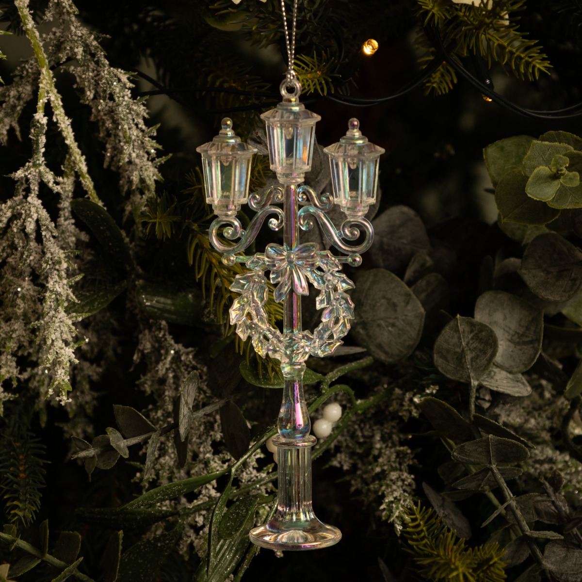 Clear And Iridescent Street Lamp - Christmas Tree Decoration