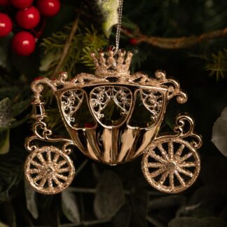 Hanging Gold Carriage - Christmas Tree Decoration