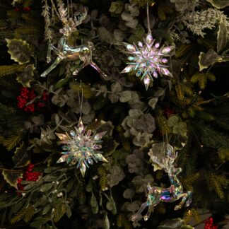 Set of 4 Assorted Acrylic Decorations - Christmas Tree Decoration