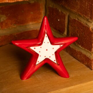 Dolomite Red And White Star - Christmas Decoration