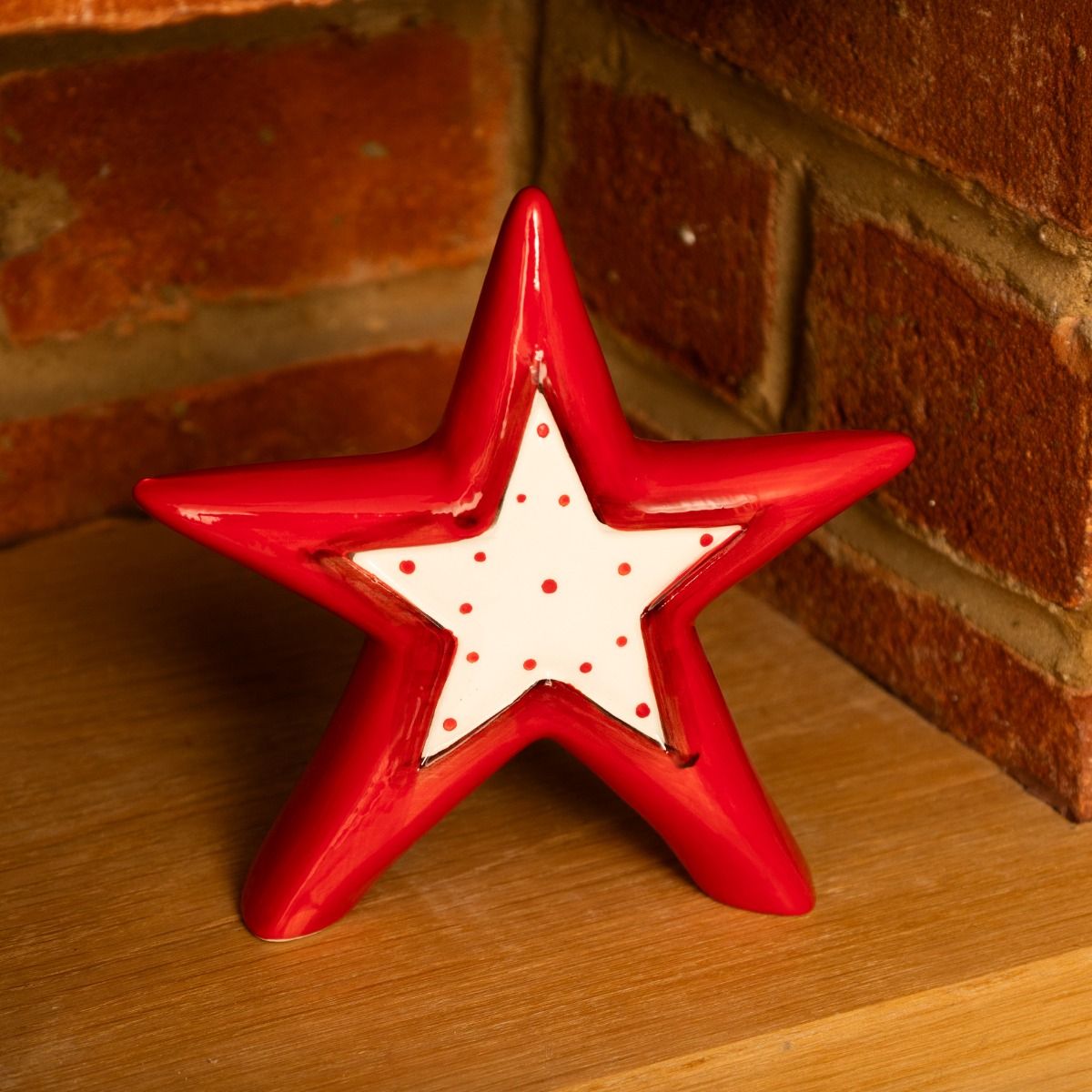 Dolomite Red And White Star - Christmas Decoration