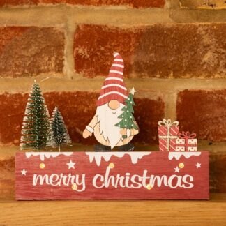Red Led Merry Christmas Sign With Gonk - Christmas Decoration