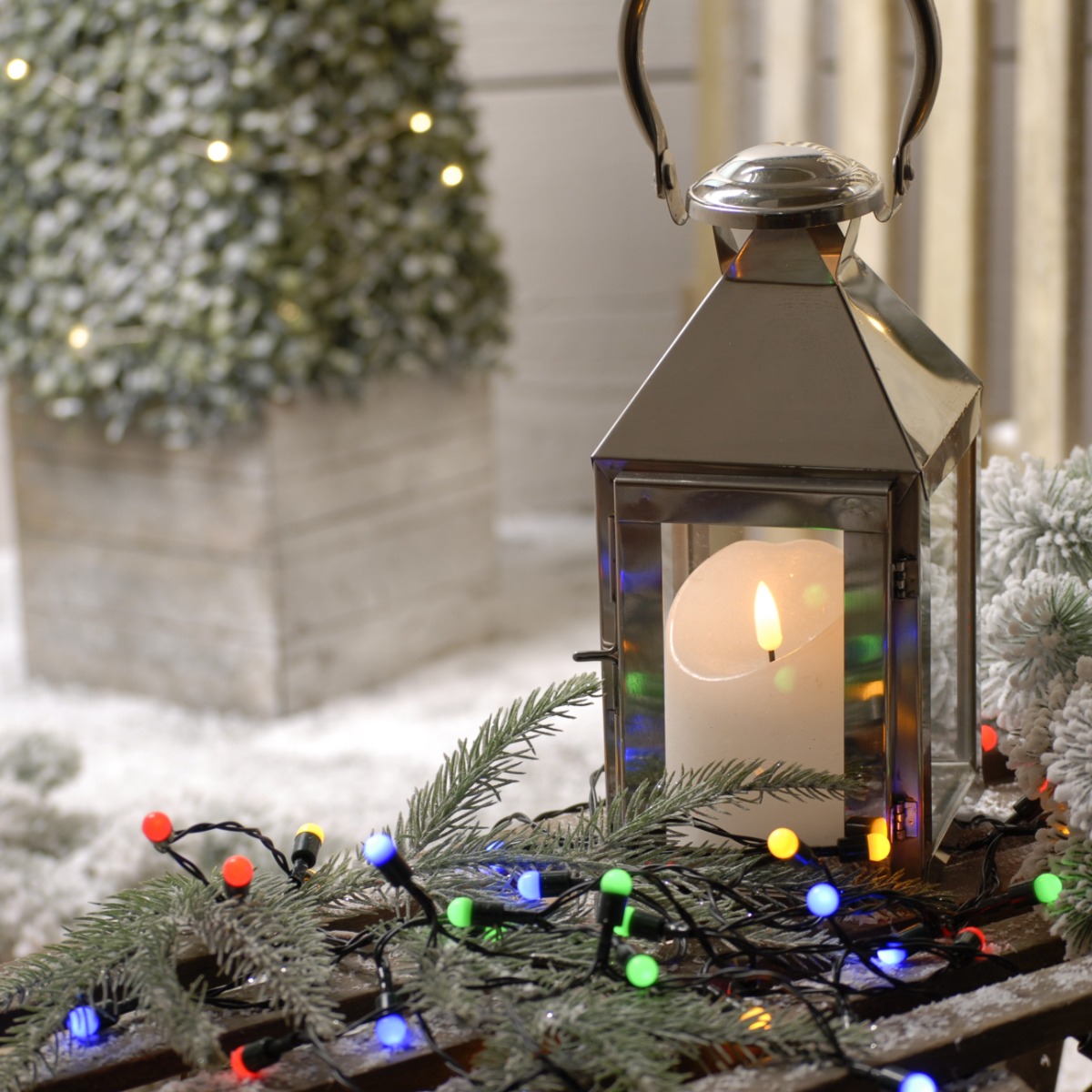 50 Multi-Colour Timer Berry Lights - Battery Operated - Christmas Decoration