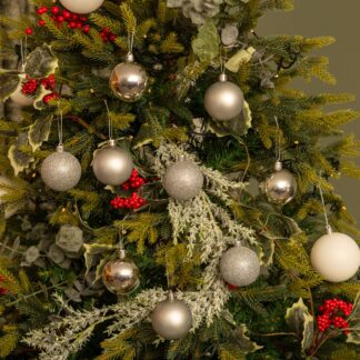 Silver Bauble Selection - Pack of 9 - Christmas Tree Decoration