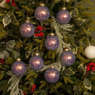 Iridescent Sequin Glitter Baubles - Christmas Tree Decoration - Pack of 12