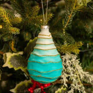 Blue & White Peardrop - Christmas Tree Decoration