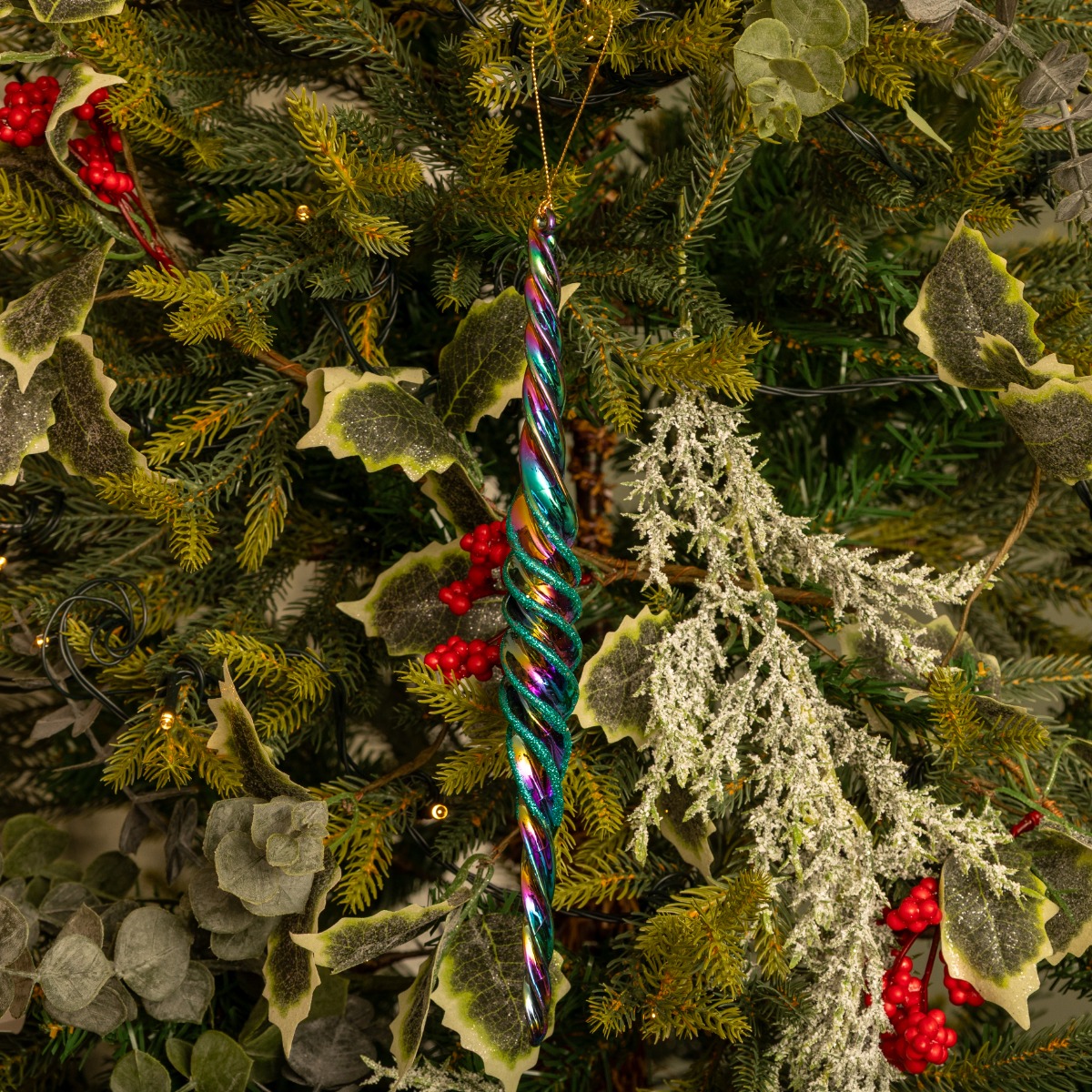 Hanging Iridescent Icicle - Christmas Tree Decoration