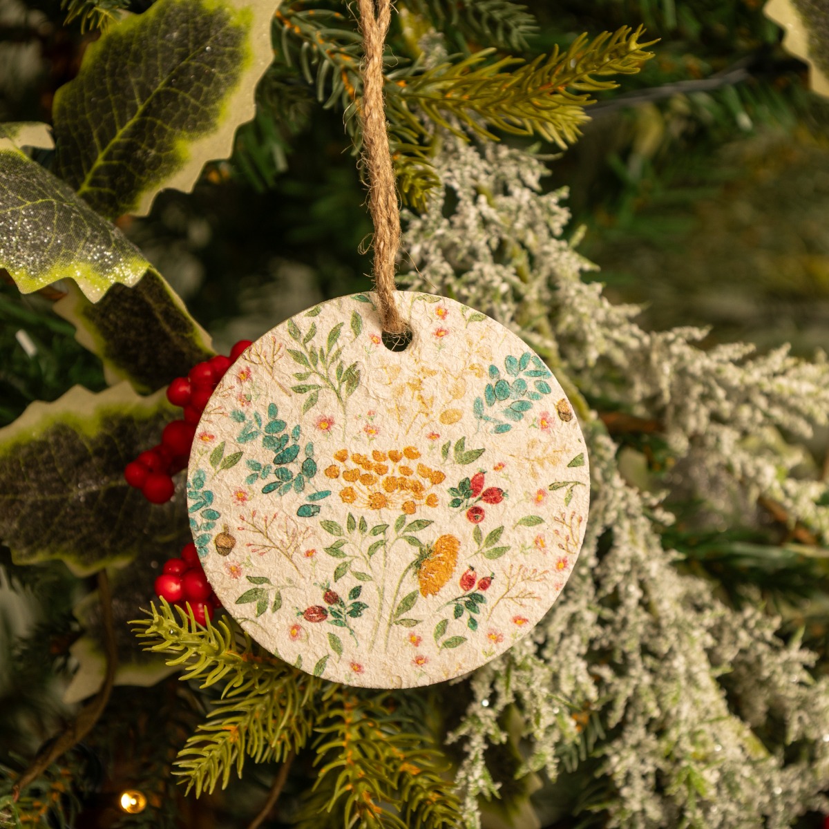 Multicoloured Leaves Disk - Christmas Tree Decoration