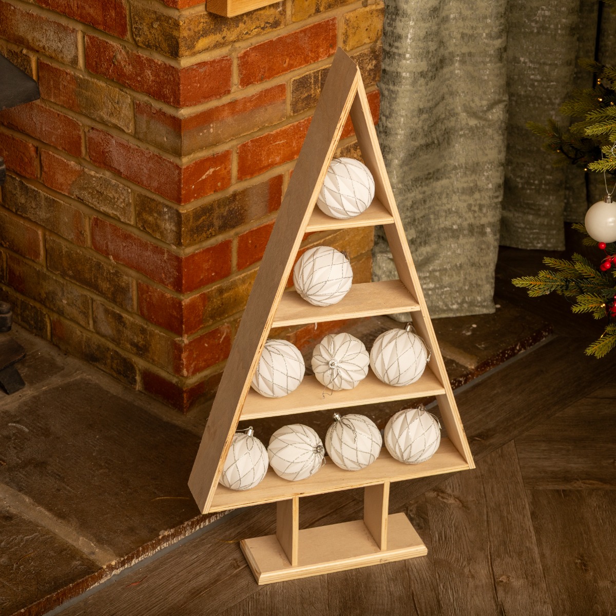 Wooden Tree Display Unit - Christmas Home Decor