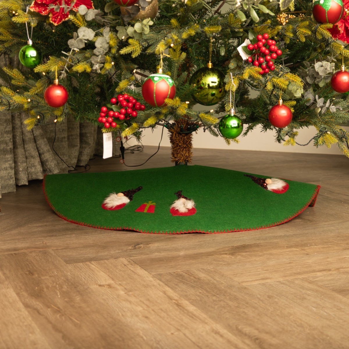 Green Skirt With Gonks - Christmas Decoration