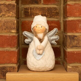 Tabletop Winter Angel With Wings - Christmas Decoration