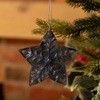 Plastic Clear Blue Star - Christmas Tree Decoration