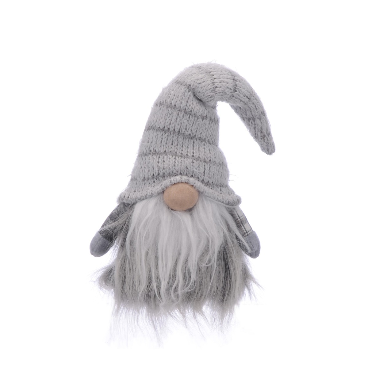 Grey Sitting Gonk With Grey Hat - Christmas Decoration