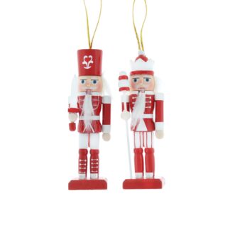 Hanging Red And White Nutcracker - Pack of 2 - Christmas Tree Decoration